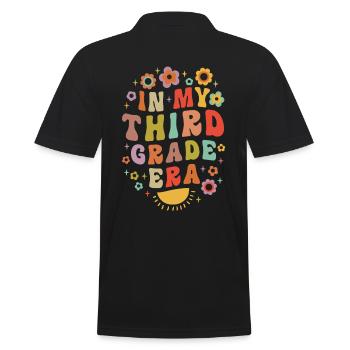 In meiner dritten Klasse Ära 3. Klasse groovy Vintage - Männer Poloshirt - Schwarz - Hinten - Kai (181cm)