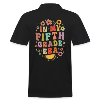 In My Fifth Grade Era 5th Grade Groovy Vintage - Men's Polo Shirt - black - Back - Kai (181cm)