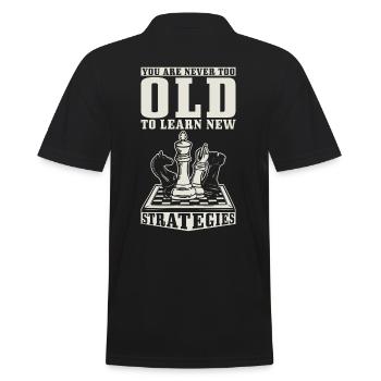 Chess Player Chessboard Strategist Saying Chess - Men's Polo Shirt - black - Back - Kai (181cm)
