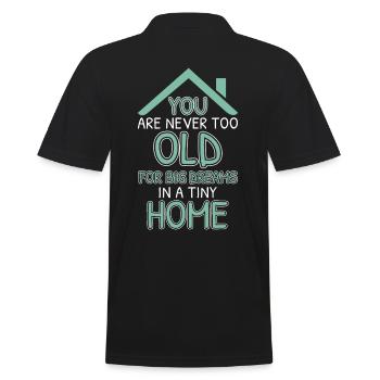 Tiny-House-Enthusiast zelebriert Einfachheit - Männer Poloshirt - Schwarz - Hinten - Kai (181cm)