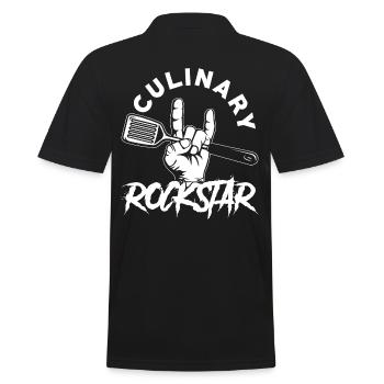 Chef Koch Kulinarik Küche Kochen - Männer Poloshirt - Schwarz - Hinten - Kai (181cm)