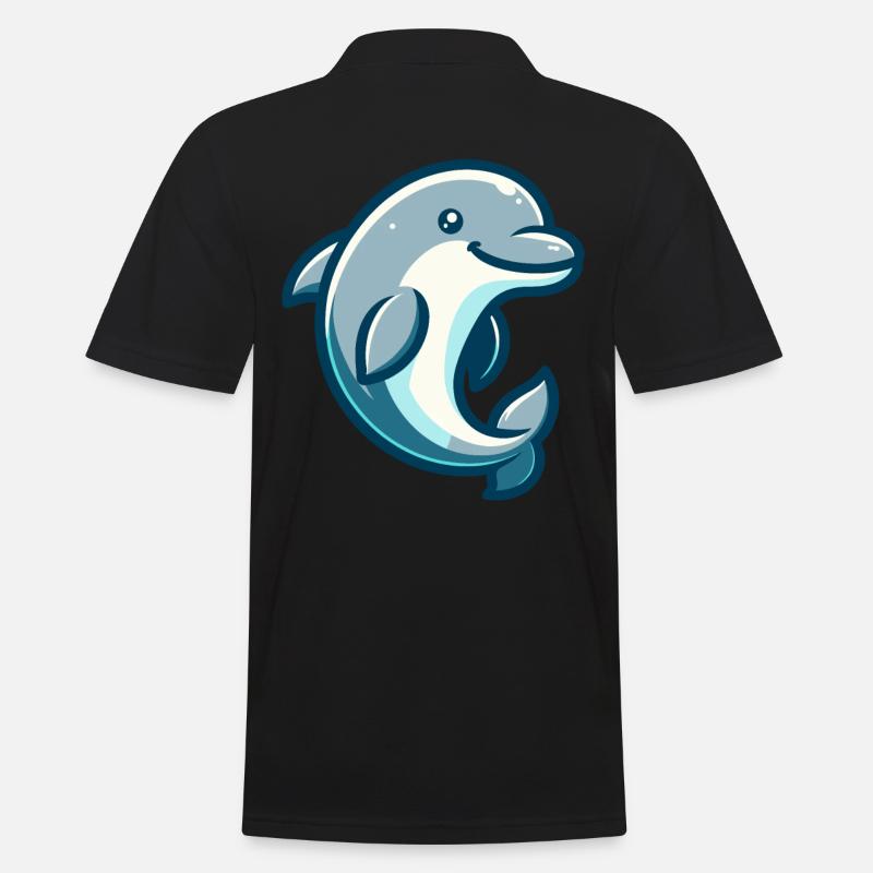Delphin-Figur - Männer Poloshirt - Schwarz