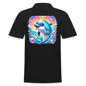 Dolphin Ocean - Men's Polo Shirt - black - Back - Kai (181cm)