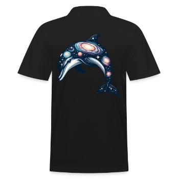 Dolphin Space Galaxy Universe - Men's Polo Shirt - black - Back - Kai (181cm)