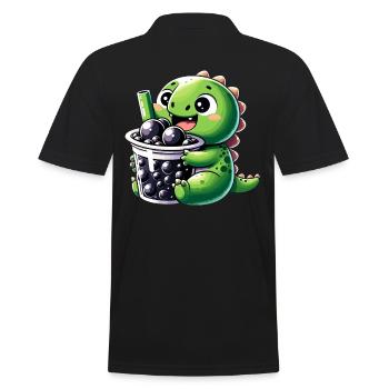 Boba Tee Drache Kawaii - Männer Poloshirt - Schwarz - Hinten - Kai (181cm)