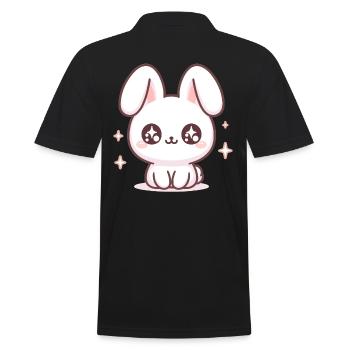 Rabbit Bubble Tea Kawaii - Men's Polo Shirt - black - Back - Kai (181cm)