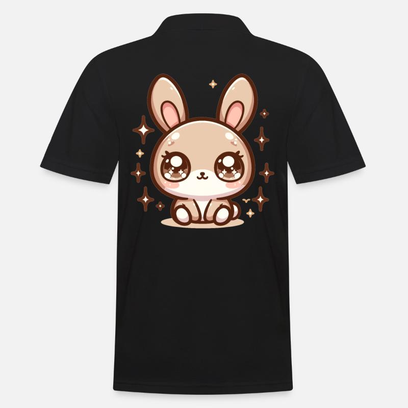Rabbit Bubble Tea Kawaii - Men's Polo Shirt - black