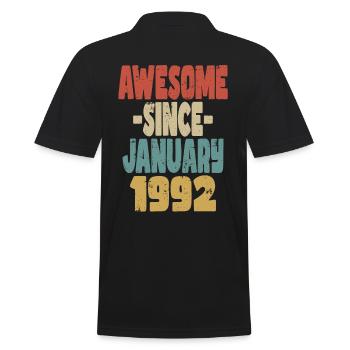 Fantastischer Januar 1992 - Männer Poloshirt - Schwarz - Hinten - Kai (181cm)