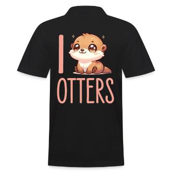 Adorable Illustration de loutre - parfait pour mignon - Polo Homme - noir - Dos - Kai (181cm)