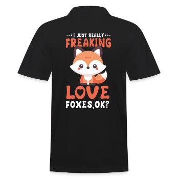 Kawaii Fox Design Ich Verdammte Liebe Füchse Ok - Männer Poloshirt - Schwarz - Hinten - Kai (181cm)