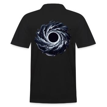 Astrophysics Enthusiast Cosmic Black Hole Artwork - Men's Polo Shirt - black - Back - Kai (181cm)