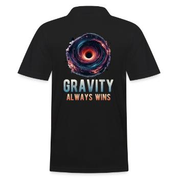 Astrophysics Black Hole Art with Gravity Always - Men's Polo Shirt - black - Back - Kai (181cm)