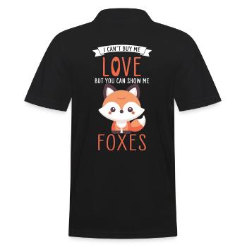 Cute Kawaii Fox Design With Heartfelt Foxes Quote - Men's Polo Shirt - black - Back - Kai (181cm)