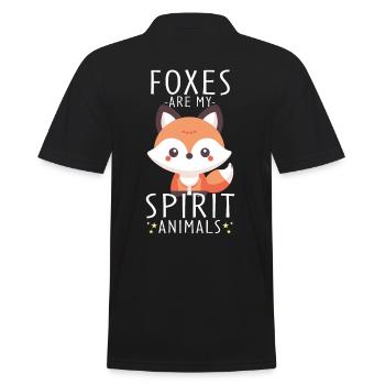 Charmantes Kawaii-Fuchs-Design für Naturliebhaber - Männer Poloshirt - Schwarz - Hinten - Kai (181cm)