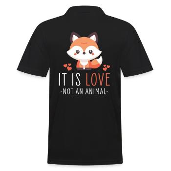 Kawaii Fox Design für Tierliebhaber und Füchse - Männer Poloshirt - Schwarz - Hinten - Kai (181cm)