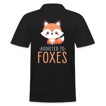 Charming Kawaii Fox Art for Animal Enthusiasts and - Men's Polo Shirt - black - Back - Kai (181cm)