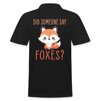 Charmantes Kawaii-Fuchs-Design für Wildtiere - Männer Poloshirt - Schwarz - Hinten - Kai (181cm)