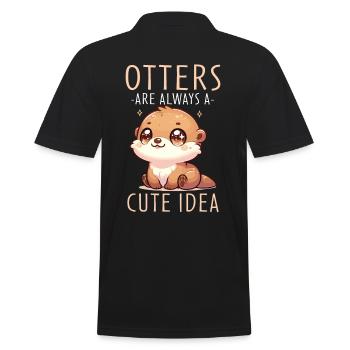Adorable illustration de loutre pour les amateurs d’animaux - Polo Homme - noir - Dos - Kai (181cm)