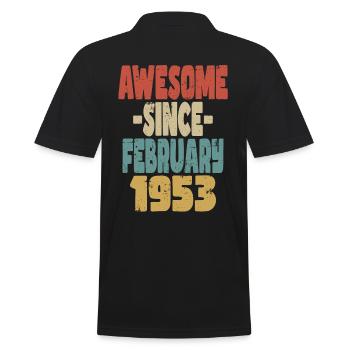 Ehrfurchtgebietender Februar 1953 - Männer Poloshirt - Schwarz - Hinten - Kai (181cm)