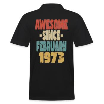 Awesome February 1973 - Men's Polo Shirt - black - Back - Kai (181cm)
