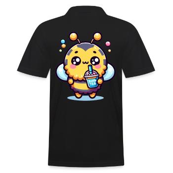 Adorable abeille kawaii mignon animal Boba bulle de thé - Polo Homme - noir - Dos - Kai (181cm)