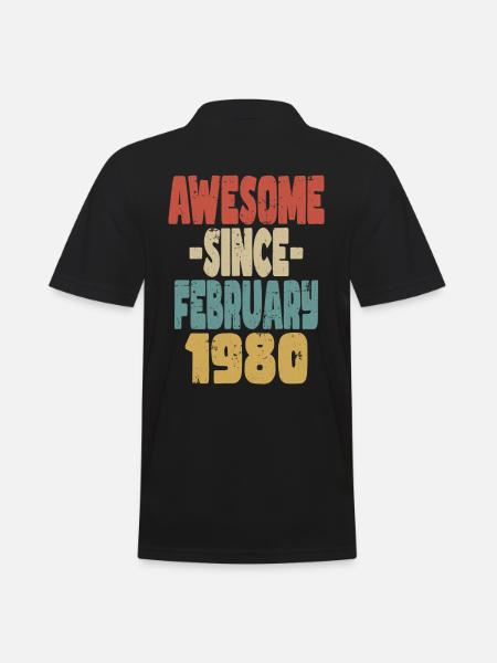 Awesome February 1980 - Men's Polo Shirt - black