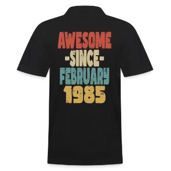 Awesome February 1985 - Men's Polo Shirt - black - Back - Kai (181cm)