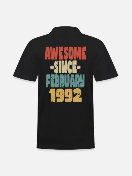 Awesome February 1992 - Men's Polo Shirt - black