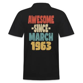 Awesome March 1963 - Men's Polo Shirt - black - Back - Kai (181cm)