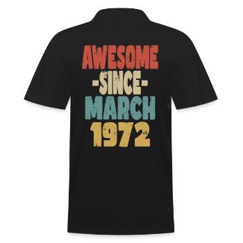 Fantastischer März 1972 - Männer Poloshirt - Schwarz - Hinten - Kai (181cm)