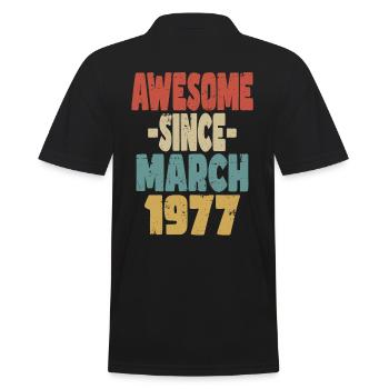 Awesome March 1977 - Men's Polo Shirt - black - Back - Kai (181cm)