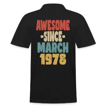 Awesome March 1978 - Men's Polo Shirt - black - Back - Kai (181cm)