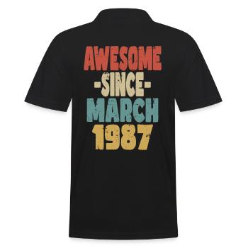 Awesome March 1987 - Men's Polo Shirt - black - Back - Kai (181cm)