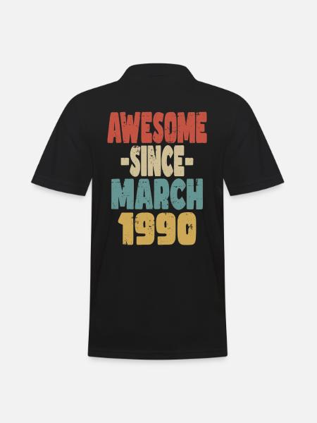Awesome March 1990 - Men's Polo Shirt - black