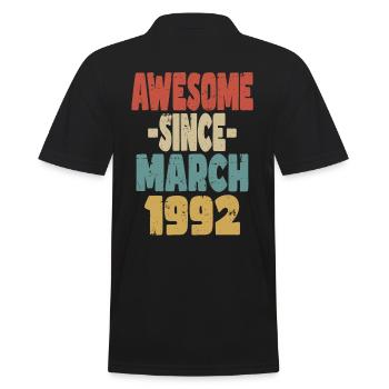 Fantastischer März 1992 - Männer Poloshirt - Schwarz - Hinten - Kai (181cm)