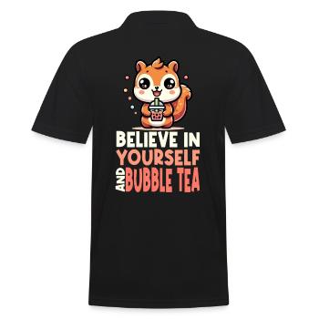Kawaii Squirrel Bubble Tea Croyez en vous - Polo Homme - noir - Dos - Kai (181cm)