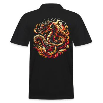 Dragon Feu Chinois Dragon Symbole du Zodiaque - Polo Homme - noir - Dos - Kai (181cm)