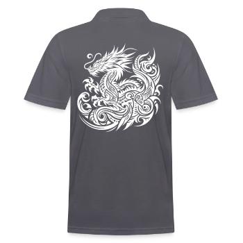 Dragon Tribal Tattoo Artistic Symbol Design - Polo Homme - charbon - Dos - Nico (186cm)