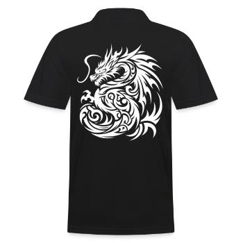 Dragon Tribal Tattoo Conception Artistique - Polo Homme - noir - Dos - Kai (181cm)