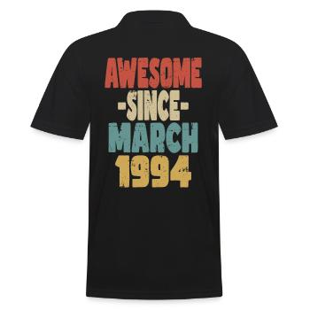 Fantastischer März 1994 - Männer Poloshirt - Schwarz - Hinten - Kai (181cm)