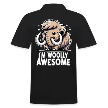 I´m Woolly Awesome - Men's Polo Shirt - black - Back - Kai (181cm)
