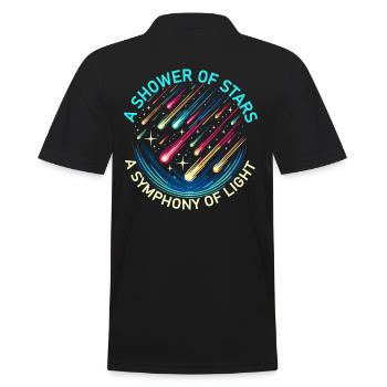 Meteorschauer Astronomie Komet Astronom Meteor - Männer Poloshirt - Schwarz - Hinten - Kai (181cm)