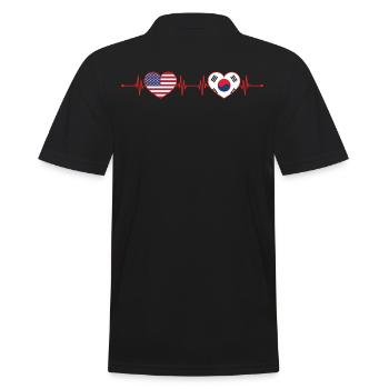 États-Unis Corée du Sud Heartbeat Américain Sud-Coréen - Polo Homme - noir - Dos - Kai (181cm)