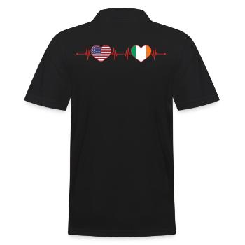 USA Ireland Heartbeat American Irish - Men's Polo Shirt - black - Back - Kai (181cm)