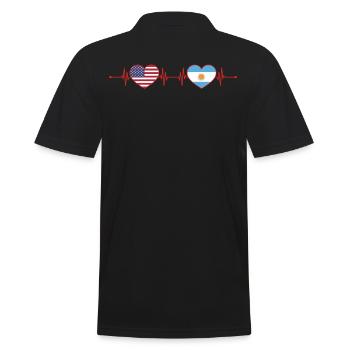 USA Argentina Heartbeat American Argentine - Men's Polo Shirt - black - Back - Kai (181cm)