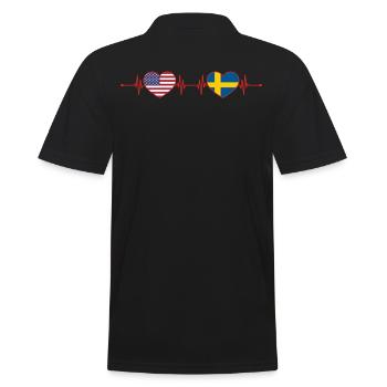 États-Unis Suède Heartbeat Américain Suédois - Polo Homme - noir - Dos - Kai (181cm)