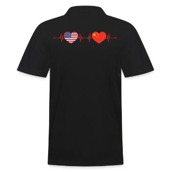 États-Unis Chine Heartbeat Chinois américain - Polo Homme - noir - Dos - Kai (181cm)