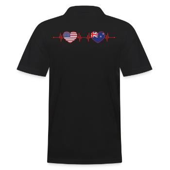 États-Unis Nouvelle-Zélande Heartbeat Américain Néo-Zélandais - Polo Homme - noir - Dos - Kai (181cm)