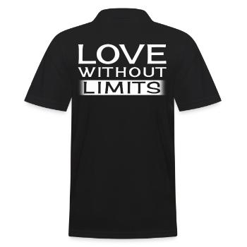 Love Without Limits Romantic Inspirational Quote - Men's Polo Shirt - black - Back - Kai (181cm)