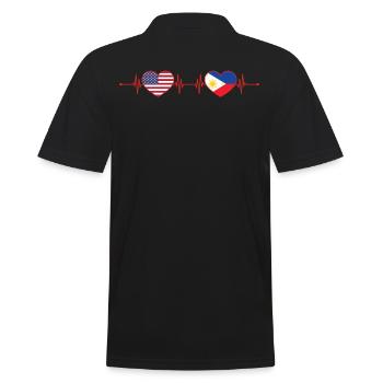 États-Unis Philippines Heartbeat Américain Philippin - Polo Homme - noir - Dos - Kai (181cm)